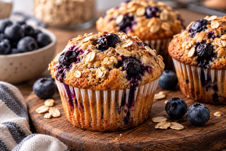 Muffins terminados, protagonistas de la mesa